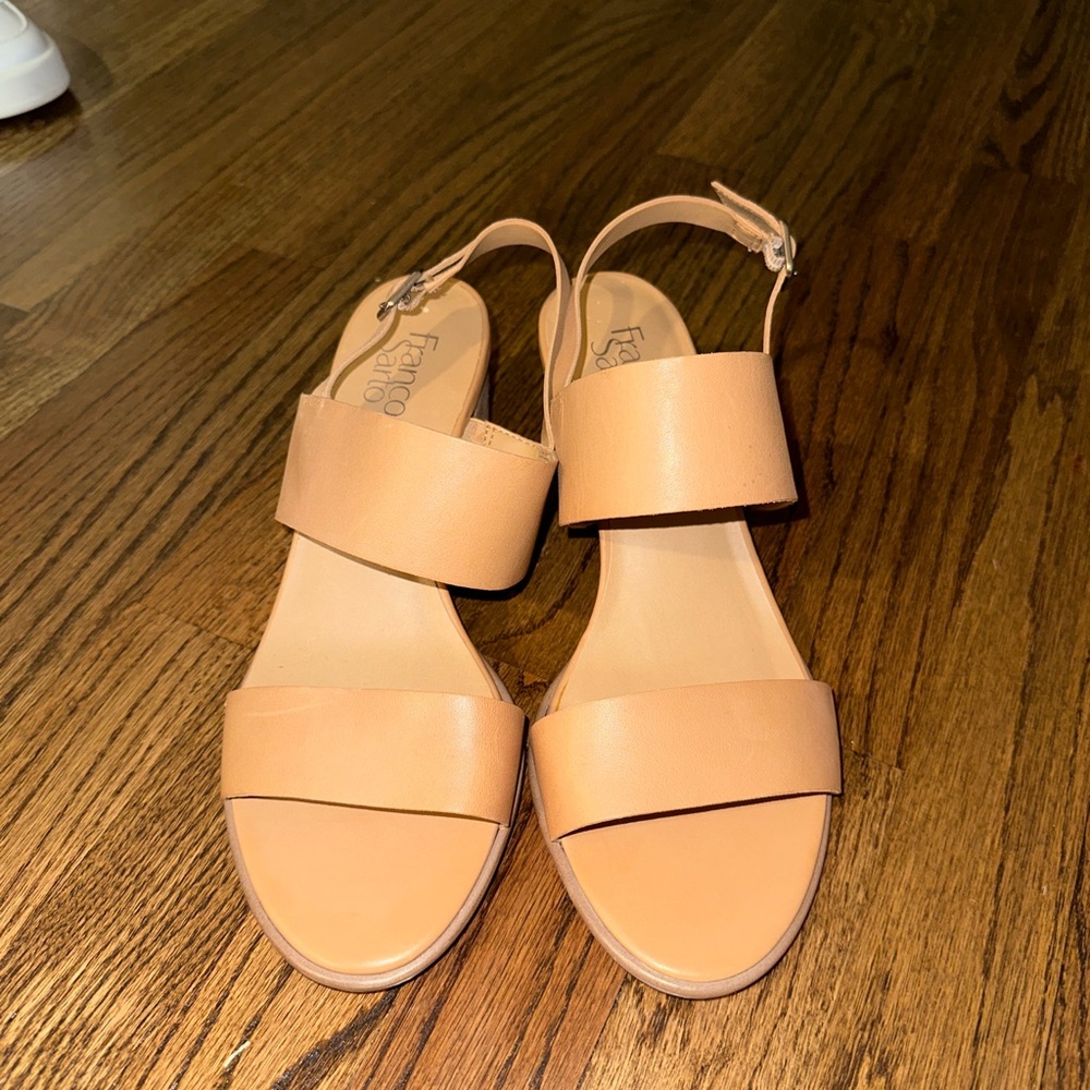 Franco Sarto Tan Double-Band Slingback Sandals